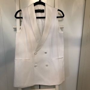 White and cream Oversized Zara Blazer Vest